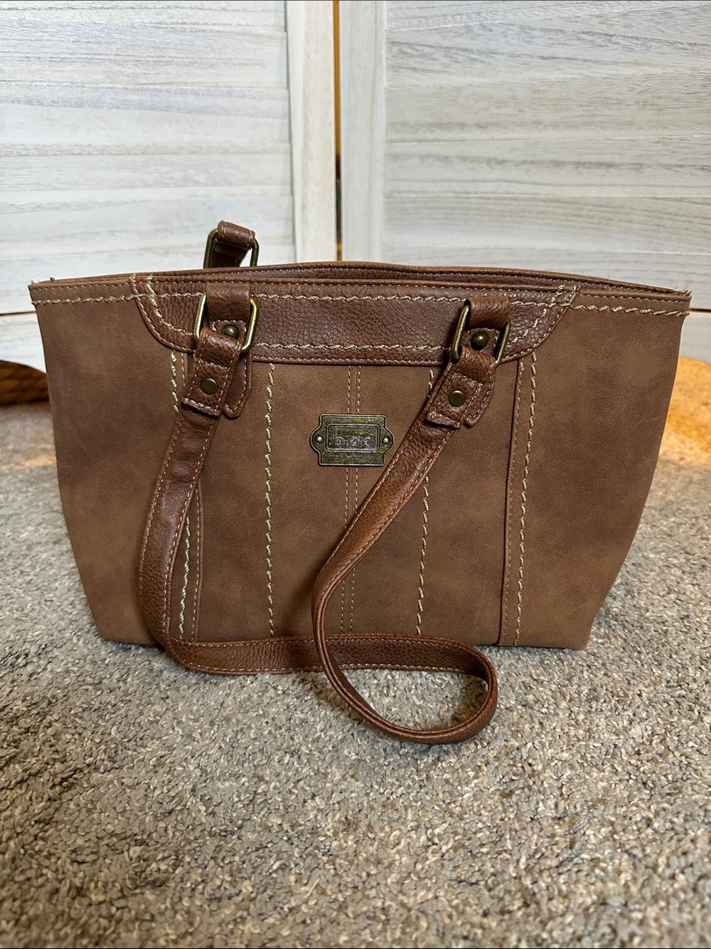 Brown Born Concept Women’s Bag with Stitched Detail